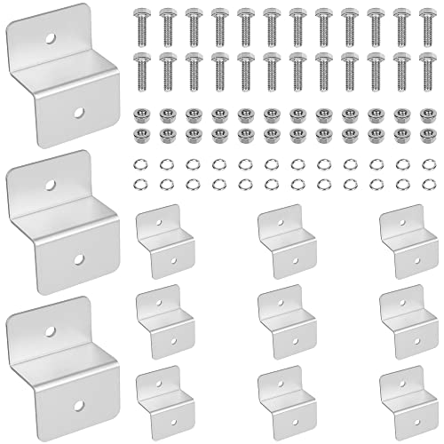 12 unidades de soporte para panel solar, soporte en Z, soporte para panel solar con tuercas y tornillos, aluminio solar Z soportes para montaje en panel solar, techo, RV, barcos, paredes Cover