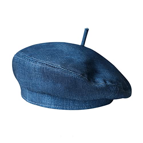 Women Girls Denim Beret French Hat Casual Sun Hat With Adjustable Strap #TOP20
