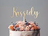 Personalized Name Birthday Cake Topper Custom Cake Topper for Baby Shower Gift for Birthday Graduation Cake Topper Made with Real Wood