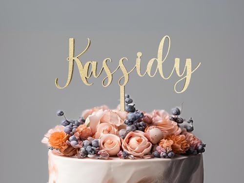 Personalized Name Birthday Cake Topper Custom Cake Topper for Baby Shower Gift for Birthday Graduation Cake Topper Made with Real Wood