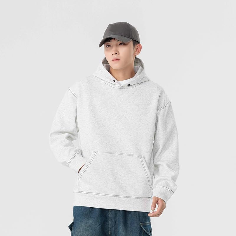 Men's Loose Fit Hoodie Solid Color2