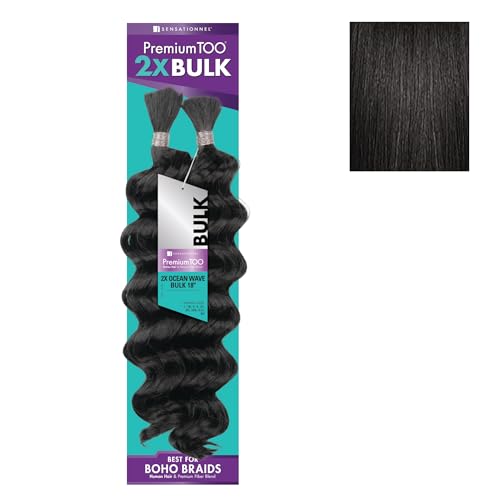 Sensationnel PremiumToo Bulk Weaving-2X Ocean Wave,1pk 18in, 1B OFFBLACK