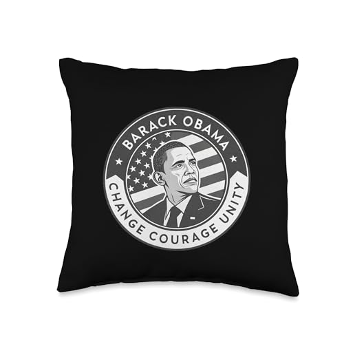 Barack Obama Tribute Art Change Courage Unity Human Rights Throw Pillow