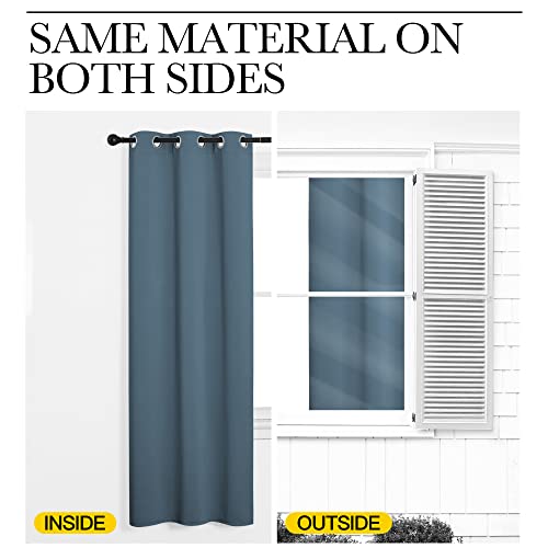 Image of NICETOWN Smoky Blue Blackout Curtains 78 inches Length for Bedroom, 2 Panels, 42 inch Wide, Thermal Insulated Decoration Drapes for Office Window