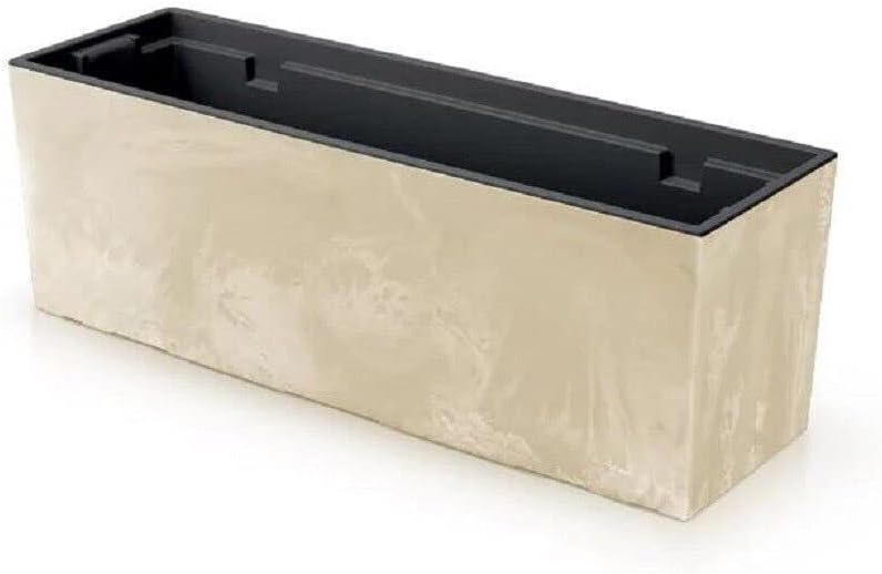 Prosperplast Flower Box with Holder, Darkgray, 39,5 cm x18,5 cm x 19,5 cm [LxBxH]