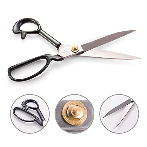 Schneiderschere 24 cm – Schneiderschere mit scharfen Klingen und weichem Griff zum Schneiden von Stoffen, Leder, Material, Kleidung, Änderung, Schneidern