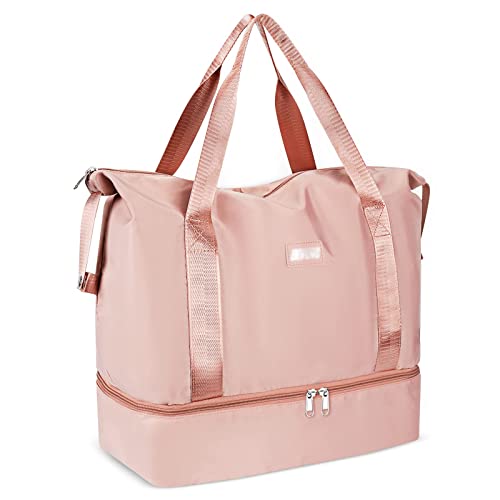 CS COSDDI Travel Duffel Bag, 29L Weekend Bag with Trolley Sleeve, Dry & Wet Seperated Sports Gym Bag Waterproof Bag Carry On Bag for Women Men Weekender Tote Bag Hospital Bag Cabin Bag - Image 5