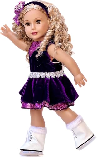 image for DreamWorld Collections Ice Skating Queen 3-Piece Outfit for 18
