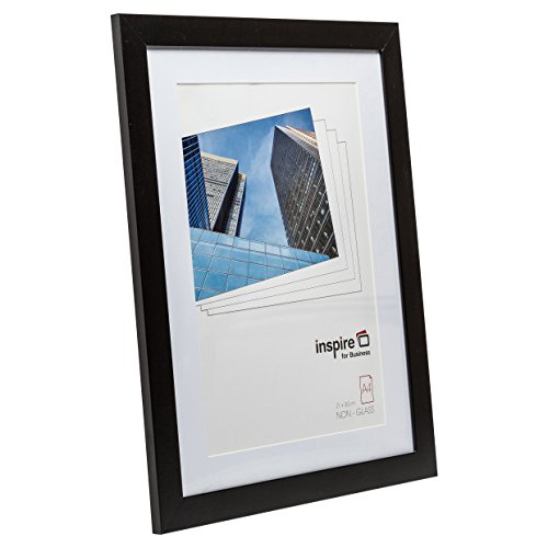 Hampton Frames CARNEGIE A4 (21x30cm) Black Picture Poster Photo Frame with Mount Acrylic (Non-Glass) CNGA4BLK - Image 2