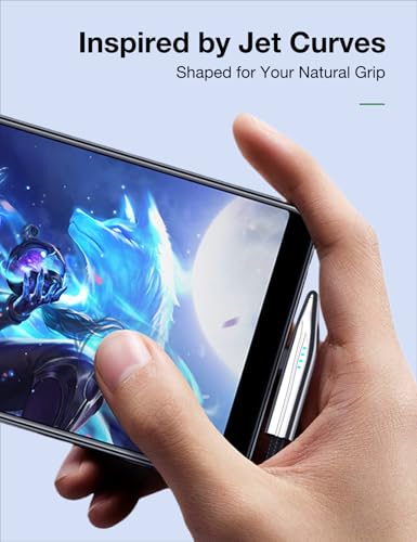 240W USB C Cable, Right Angle USB C to USB C Fast Charging Cable with Unique Aircraft Shape, Round Nylon Braided Type C Cable, C to C Charging Cords for iPhone 16 15 Series/Samsung/Laptop, 4FT