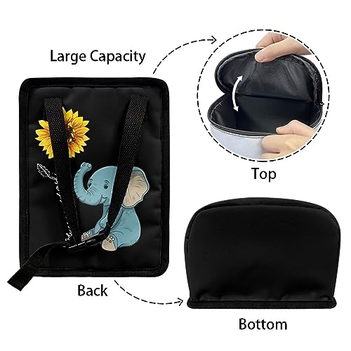 Image of DISNIMO Sunflower Car Trash Can Easy-to-Install Car Accessory Interior, Cartoon Elephant Leak-Proof Car Garbage Can Bin Organizer Storage Bag for The Back Seat of Any Cars, Sedans, SUVs & Trucks