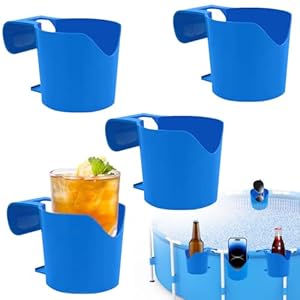 Pool Getränkehalter, 4 Stück Poolrand Getränkehalter aus Kunststoff, Multifunktionaler Poolside Cup Holder，Poolside Dosenhalter, Pool Becherhalter zum Abstellen von Getränken und Gegenständen