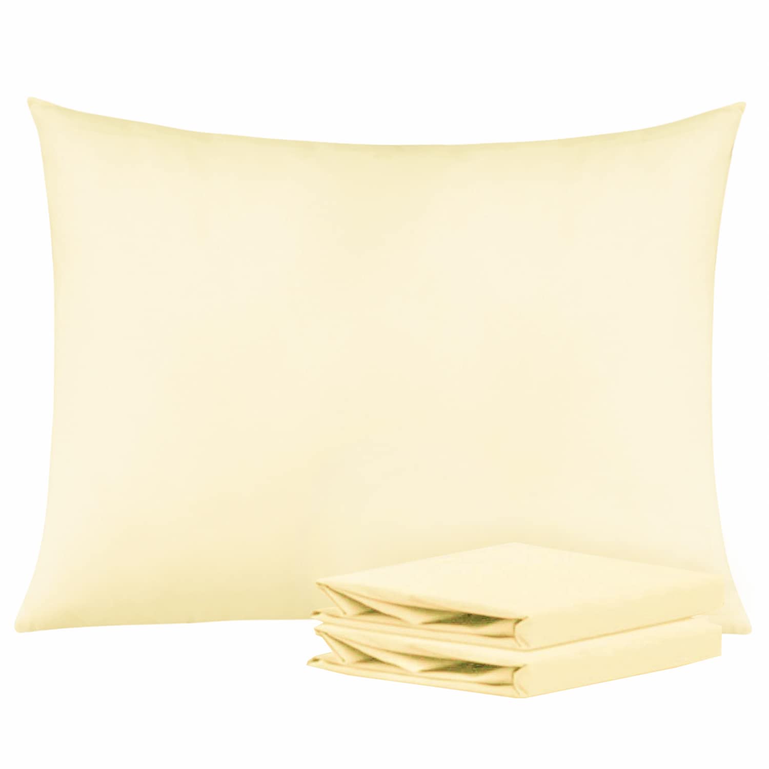 NTBAY Standard Microfiber Pillowcases, 2 Pack, 20 x 26, Ivory | Soft Brushed Microfiber with Envelope Closure, Set of 2 Standard 20 x 26 Inch Pillowcases, Pillow Inserts Not Included