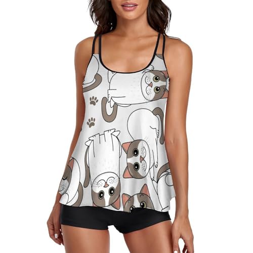 Ensemble bikini avec short de garçon et tankini chic femme
