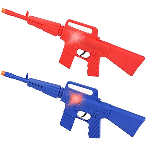 ArtCreativity Rifle Toy Gun for Boys and Girls, Set of 2, Pretend Play Toy Rifles with Sound and Sparking Action, No Batteries Needed, Kids Action Toys, Best Holiday and Birthday Gift, Red and Blue