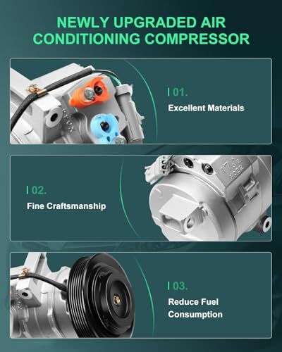 Image of SCITOO AC Compressor fit for Chrysler 300 2.7L 2006-2010 | Fast Cooling, Ultra Low Noise (≤72 dB)Air Conditioner Compressor with Clutch, Easy Installation, DW97309 10350321 639387