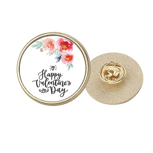 Broche ronde en métal doré pour personnaliser une veste terne à la Saint-Valentin