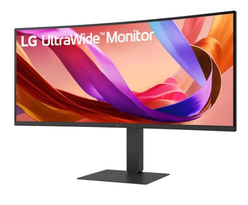 Image of LG 34 inch WQHD (3440x1440) 120Hz HDR 10 Curved Ultrawide Monitor 34U62TB-B.AUS Height, Swivel, Tilt -DP Cable Included