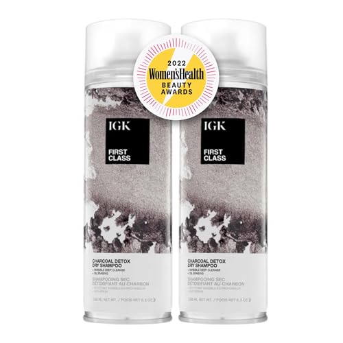 IGK First Class Charcoal Detox Dry Shampoo | Deep Cleansing,