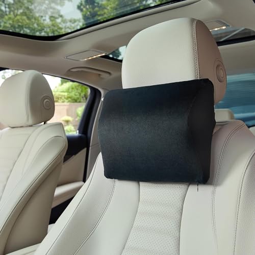 Image of araami Car Neck Rest Pillow Seat Cushion Headrest Ergonomic Neck Support Help Relieve Neck Pain for Driver Front Back Seat, Office Chair, Fit Most Vehicles (Black Pack of 1) (Squre Shape)