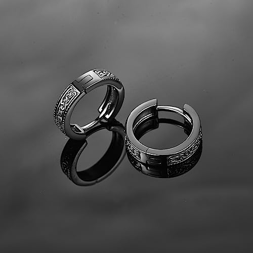 Pendientes de aro ADMETUS de plata esterlina 925 con relieve celta 4
