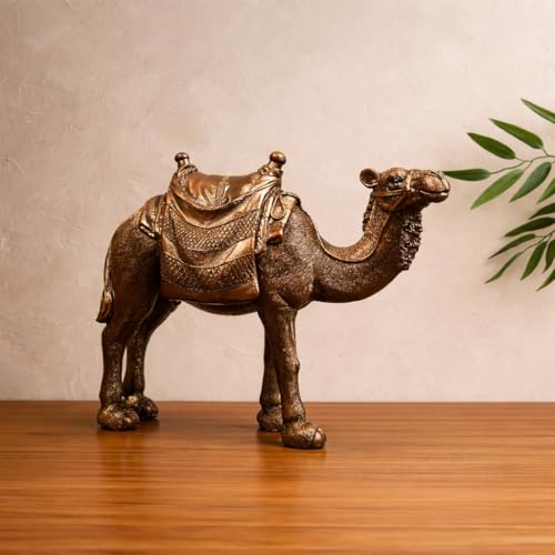Image of ARMONIA Premium Camel Showpiece for Home Decor | Polystone Antique Dark Brown Rajasthani Camel Figurine Statue |Decorative Animal Sculpture for Living Room,Office Desk |Gift Item for Housewarming 20cm