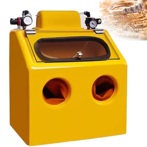 Portable Sand Blaster Cabinet, Bench Top Air Sandblasting Cabinet with Foot Switch, Double Air Pressure Valve, Heavy Duty Sand Blasters for Sand Blasting/Metal Rust Removal/Impurity Cleaning