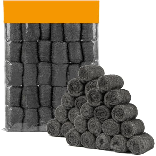 Image of MAQIHAN Steel Wool Pads 0000 30pcs - for Mice Control, Polishing, Cleaning | Extra Fine Stainless Polish Pad for Glass, Wood Furniture, Metal Chrome, Bathroom Ceramics, Pipe & Weep Hole Filler for Wall