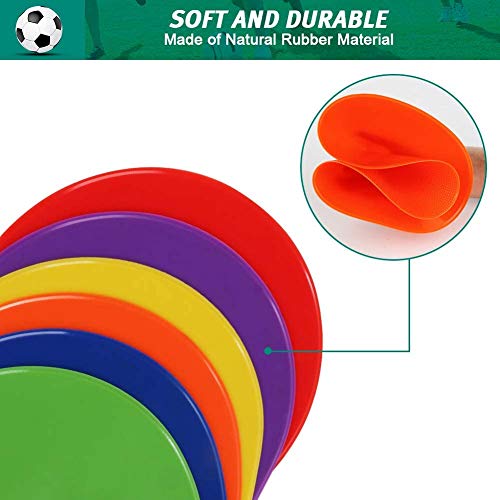 Tuxhui Spot Markers 9 Inch 10 Inch Set Of 12 Non Slip Rubber Agility Markers Flat Field Cones Floor Dots For Soccer Basketball Sports Speed Agility Training And Drills #TOP2
