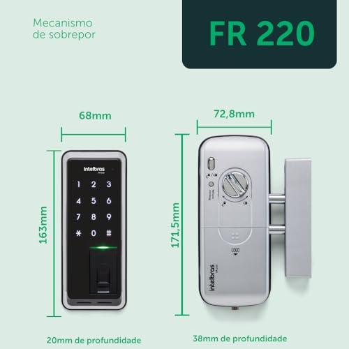 Fechadura Digital FR 220 Preto Intelbras