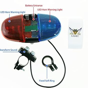 Lampeggiante E Clacson Per Bicicletta - 6 LED E Sirena A 4 Toni Per Sicurezza - Foto 5