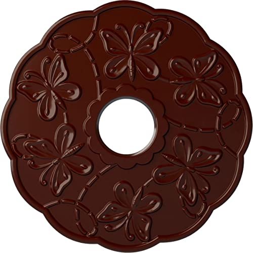 Image of Ekena Millwork CM17TSBMFDecorative Ceiling Medallions Modeled After Original Historical Patterns & Designs, Brushed Mahogany