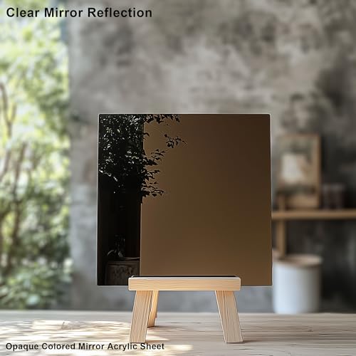 Image of 12x16 Inches Bronze Mirror Acrylic Sheet - 2 Pcs Reflective Acrylic Panel for DIY Crafts, Home Decor & More (30x40 cm)