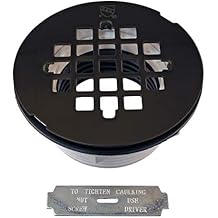 Westbrass A206P-12 2" No-Caulk PVC Compression Shower Drain with 4-1/4" Round Grid Cover, Oil Rubbed Bronze