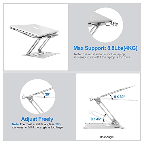 Urmust Laptop Notebook Stand Holder Adjustable Ultrabook Stand Riser Portable Compatible With Macbook Air Pro Hp Dell Xps Lenovo All Laptops 10-15.6"(Silver) #TOP7