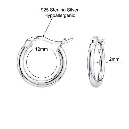 Savlano 925 Sterling Silver Round Hoop Earrings For Women & Men Comes In 10Mm-25Mm  thumb #2
