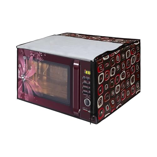 Image of DREAM KING Stylish Design & Printed Microwave Oven Cover Full Closure |waterproof & Dustproof Oven Cover Suitable for All Models - Multicolour SA65