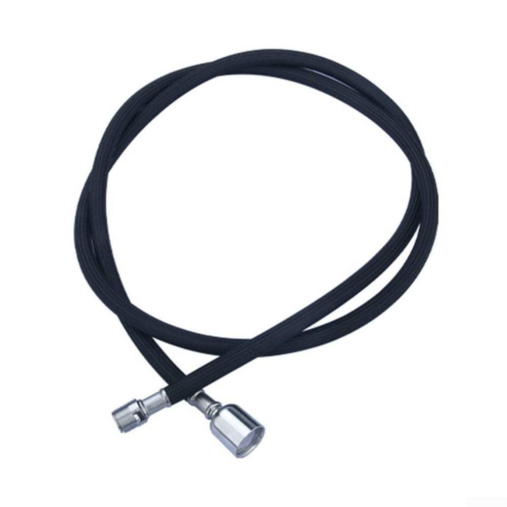HEIBTENY 1.5 m Extendable Replacement Hose for Kitchen Tap Parts for Extendable Sink Tap Spray Head (Thread-Black)