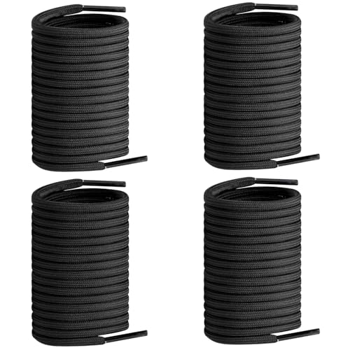 Endoto 2 Pairs Shoelaces for Doc Martens Boots Round Shoe Laces Replacement Shoes Strings(Color:Black Size:60Inch)