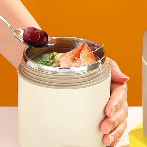 Frasco de Alimentos Isolado de Aço Inoxidável, Tampa à Prova de Vazamento, Camada Dupla, Capacidade