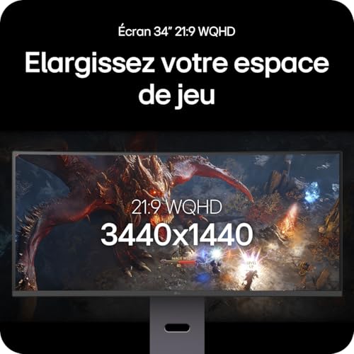 LG Ultragear | Écran Gaming VA 34" WQHD | 160Hz 5ms