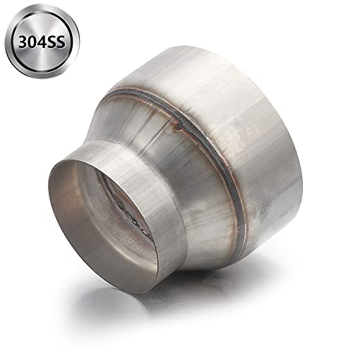 Image of A-KARCK Exhaust Adapter Connector 3.5 inch OD to 5 inch OD, Exhaust Pipe Reducer 4 inch Overall Length 304 Stainless Steel