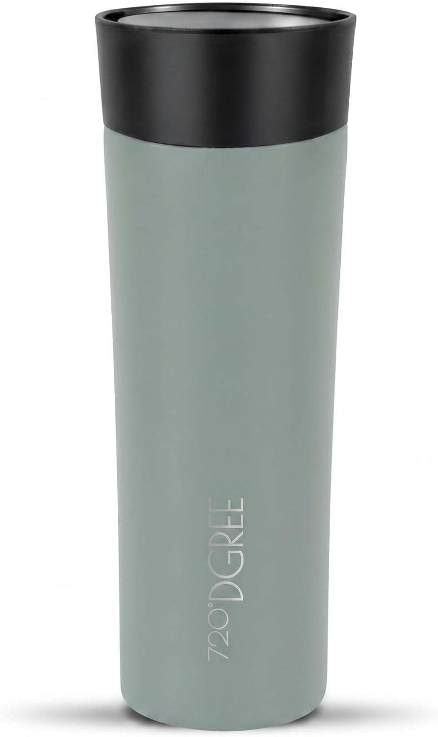 720°DGREE Travel Mug 460ml “PleasureToGo 2.0“ - Choose from 3 Sizes, 6h Hot, 12h Cold, Leakproof, 360° Drinking, BPA-Free, Hygienic - Slim Stainless Steel Thermo Cup for Coffee, Tea to Go - Yellow