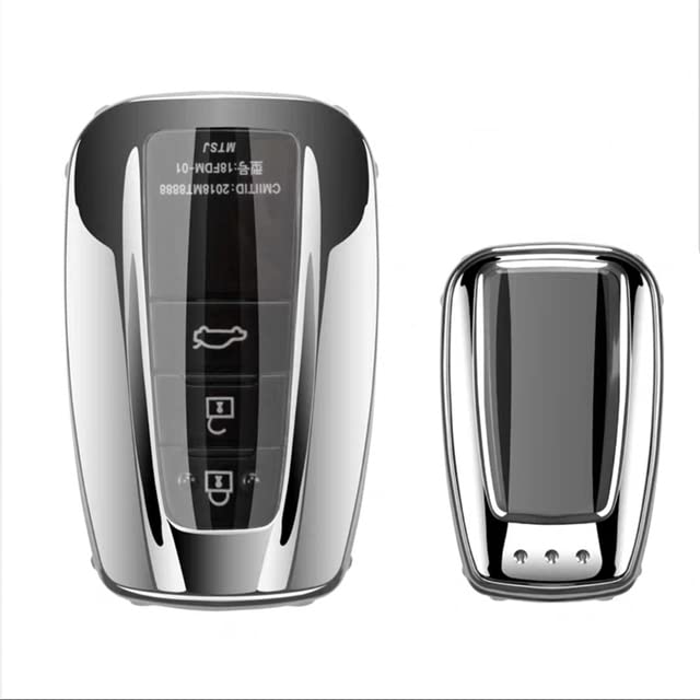 Generic Automotive - Car Key Case Cover Protector Protection Accessories For Тоуotas CHR Corollas RAV4' Avalons LANDs CRUISERs PRADOs Prius 2018 2019 (E-sliver shell)