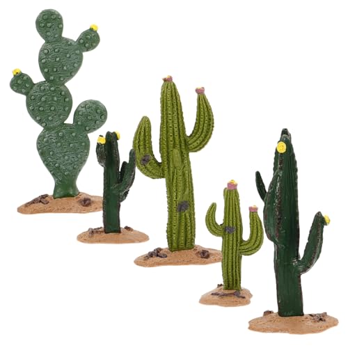 Ipetboom 5 Piezas Figuras de Cactus Artificiales de Resistente la Deformación para Decoración de Mesas Paredes y Paisajes de Arena Ornamentación sin Mantenimiento para Hogar y Oficina