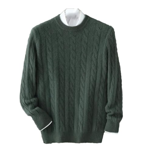Men's Pullover Sweater Thick Solid Round Neck Long Sleeve Casual Knit Cashmere Sweaters