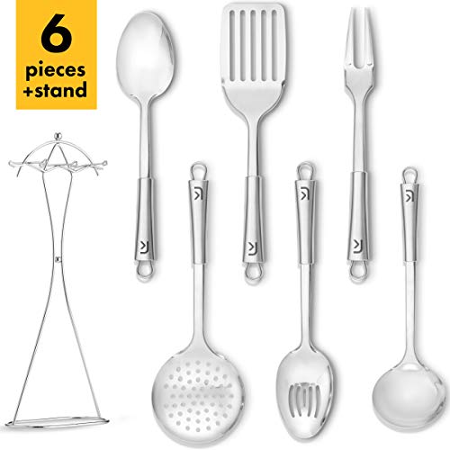 Klee 6-Piece Stainless Steel Kitchen Utensil Set with Holder