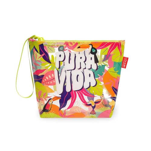Legami - Bolsa de praia para mulher, bolsa de praia com fecho de correr e alça lateral, suporte para fato de banho e acessórios de praia, bolsa de praia ideal para meninas, mulheres, 20 x 16 cm
