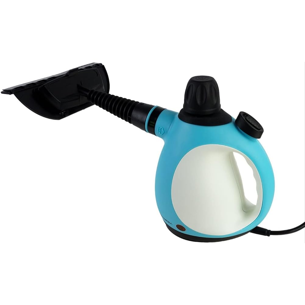 BAKAJI Pulitore a Vapore Portatile, Vaporizzatore con Manico Ergonomico, Potenza 1050 Watt, Capacità 0,25 litri 4 Accessori, Ideale per Cucina, Pavimento, Bagno, Lavandino e Disinfettare Piccoli Spazi