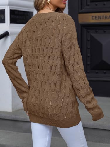 Image of Women's V Neck Long Sleeve Pullover Sweater Lightweight Knit Sweaters Novelty Sweaters